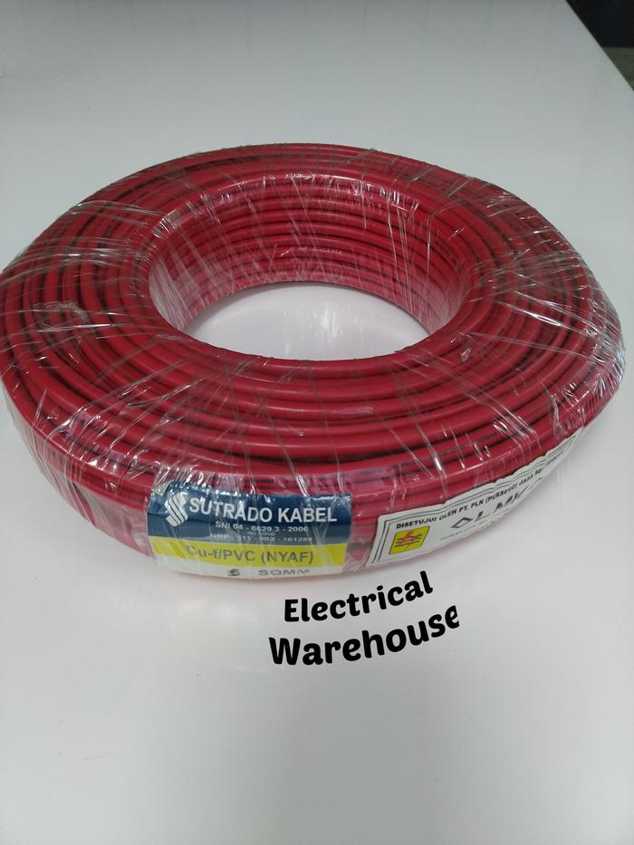 Gambar Kabel NYAF Serabut 1x6mm2 SUTRADO 100 M (6mm2 1 x 6 1x6 6mm Mtr) 100M - Kuning HIjau dari Electrical Warehouse branch undefined Tokopedia