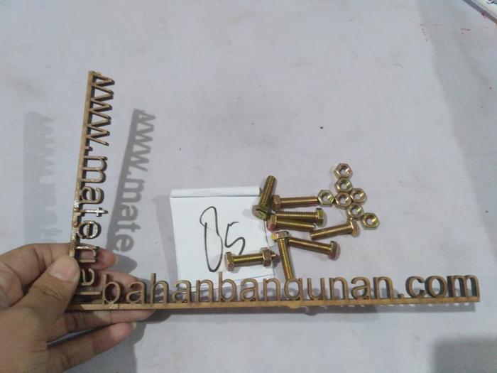 Gambar GROSIR Baut Mur kuningan diameter 6 mm panjang 3 cm kunci 10 jual dari Toko Citra Bangunan undefined Tokopedia