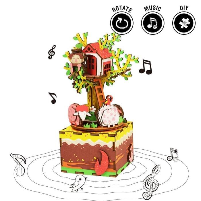 Gambar ROBOTIME DIY Music Box-AM408-Tree House dari Live4Toys undefined Tokopedia