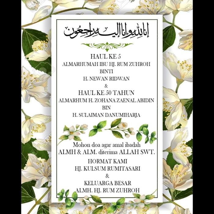 Jual Cetak Ucapan Haul Syukuran 40 Hari Kab Bekasi El Printing Online Tokopedia