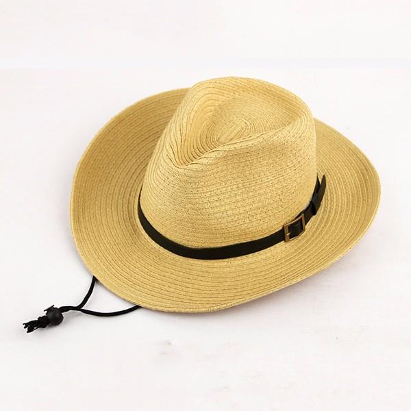 Unisex Straw Floppy Wide Brim Sun Hat Cowboy Cap Fedora Beach