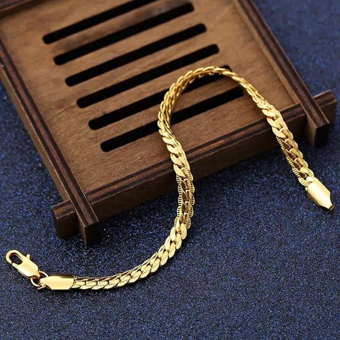 Gambar Gelang lapis emas Rantai motif sisik Perhiasan 18k gold dari sehul shopping undefined Tokopedia