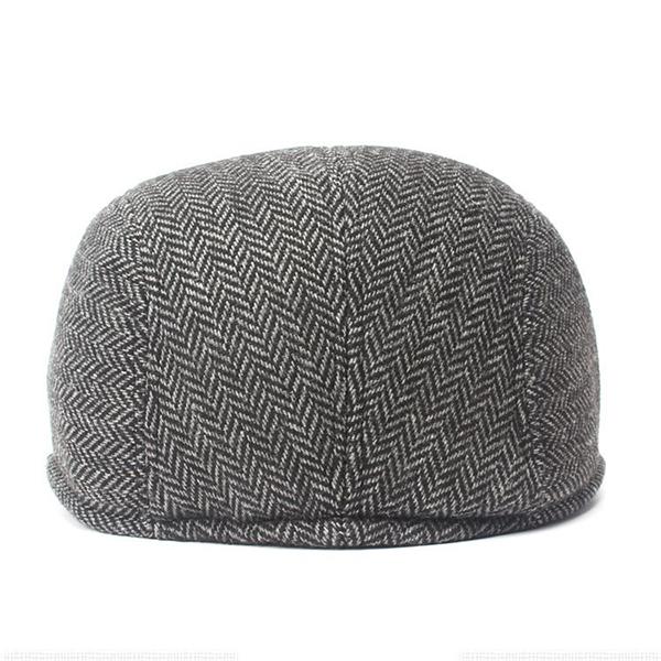 Jual Mens Winter Striped Cotton Beret Cap Newsboy Cap Peaked