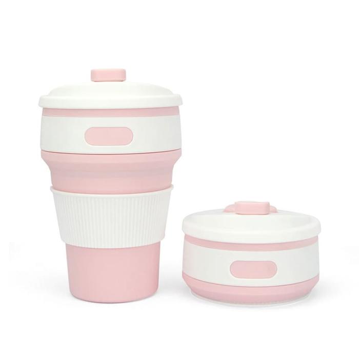 Gambar IQ Collapsible coffee travel foldable cup gelas lipat silikon 350ml - Merah Muda dari Maharaja Coffee undefined Tokopedia