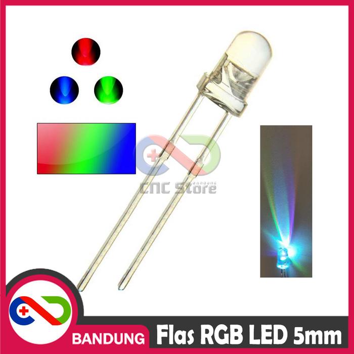Gambar LED FLASHING THREE COLOR COLORFUL 5MM RGB LIGHT CLEAR DUA KAKI DIMMER dari CNC STORE BANDUNG undefined Tokopedia