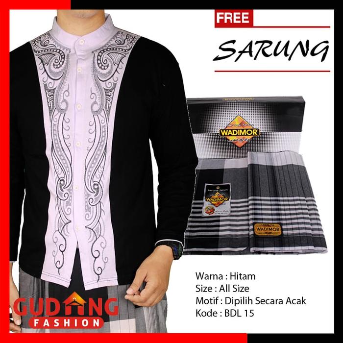 Gambar Baju Koko Panjang Plus Free Sarung - BDL (COMB) - MODEL B dari Gudang Fashion Id undefined Tokopedia