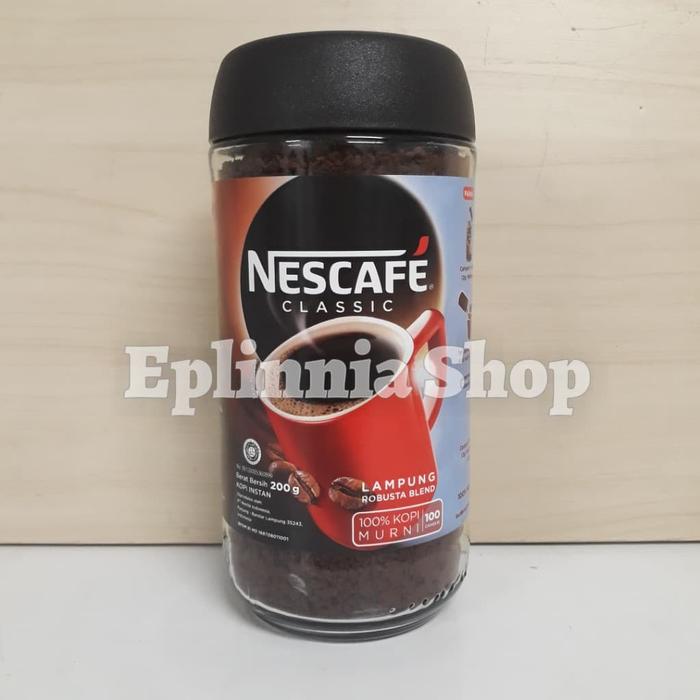 Gambar Nescafe Classic Lampung Robusta Blend 200 gr - Kopi Nescafe Botol Kaca dari Eplinnia Shop undefined Tokopedia