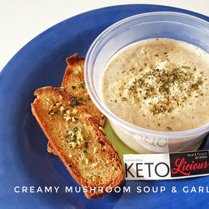 Gambar Creamy Mushroom Soup & Garlic Bread KETO dari Dannie's Kitchen undefined Tokopedia