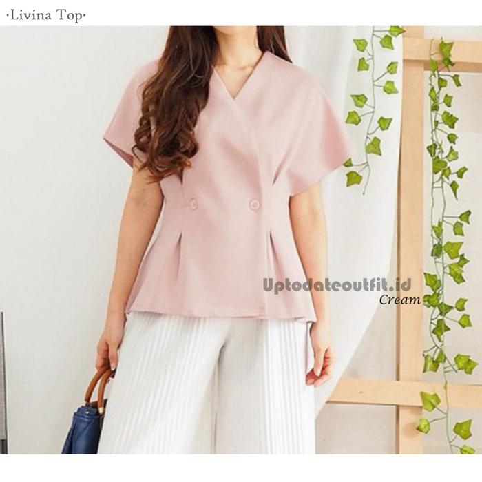 Gambar Blouse Baju Pink Atasan Wanita Simple Bahan Bagus Premium Baju Simple - Navy dari Madava Jewelry undefined Tokopedia