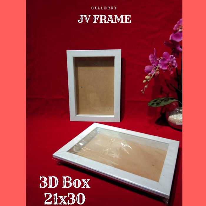 Gambar Bingkai Foto Minimalis 3D Box POP UP BOX 21x30 - Putih dari JVFrame undefined Tokopedia