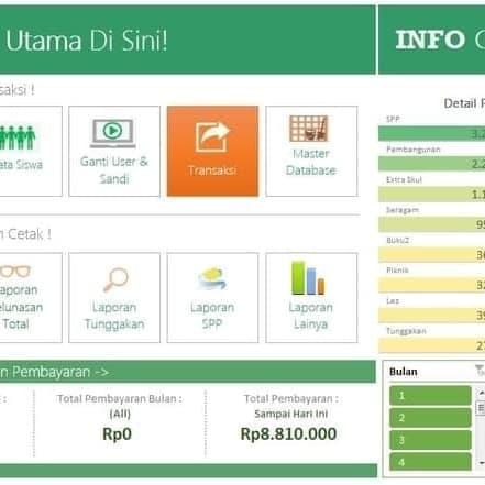 Gambar Software Program Aplikasi Excel Pembayaran SPP dari Toko Maen Tokopedia undefined Tokopedia
