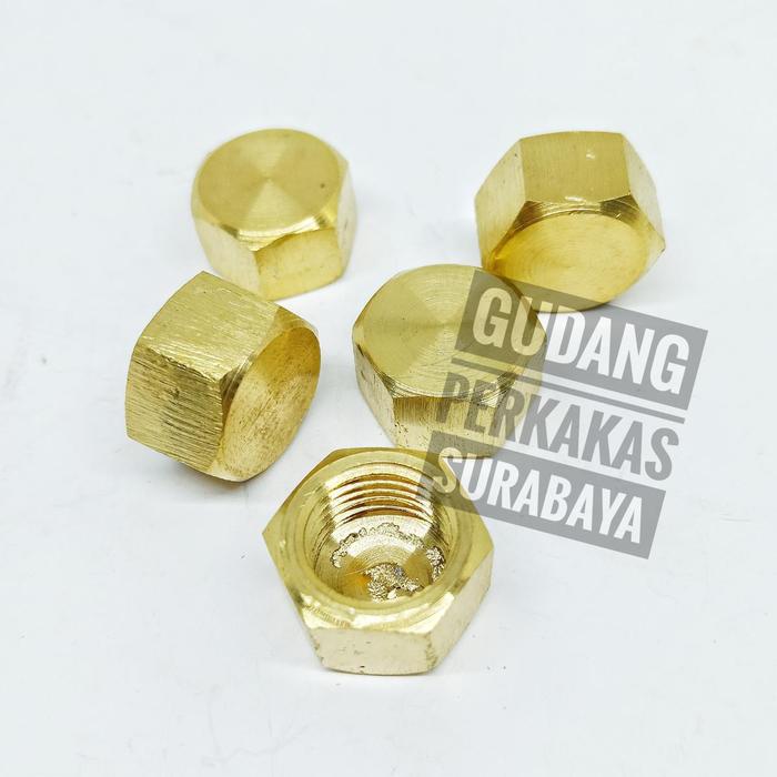 Gambar Tutup Drat 1/4 In Tutup Pipa Kuningan Tutup Dop Kuningan 1/4 Dim dari Gudang Perkakas Surabaya undefined Tokopedia