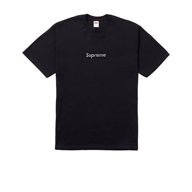 kaos supreme swarovski box logo black 
