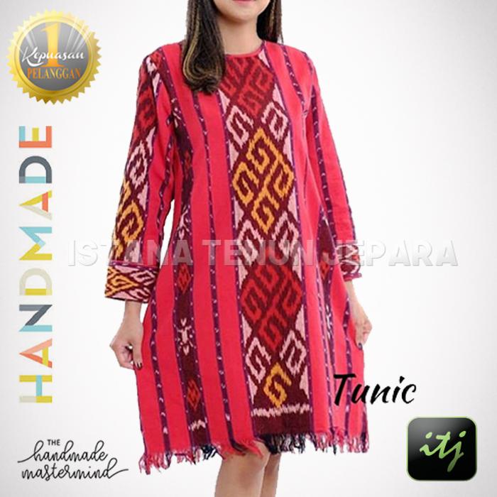 Jual Dress Batik Daster Tunik Kain Tenun Ikat Troso Motif Toraja Kab Jepara Istana Tenun Jepara Tokopedia