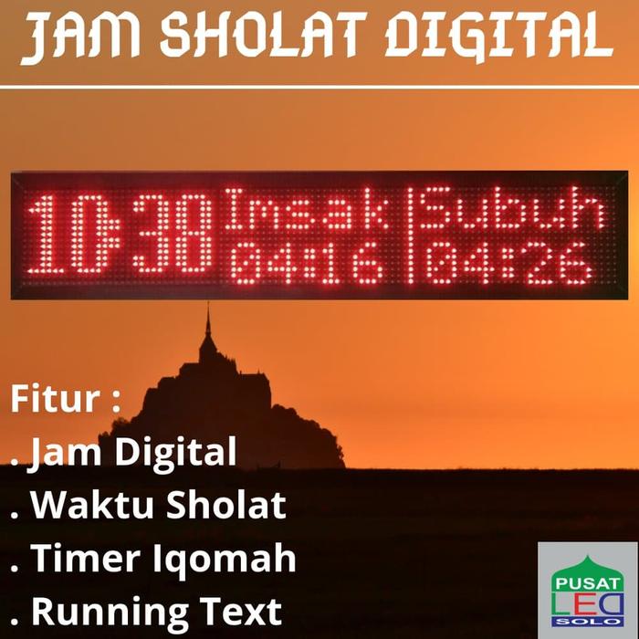 Jual Jam Waktu Sholat Digital Full Running Text Perak Kota Surakarta Pusat Led Solo Tokopedia