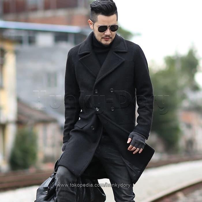 Double breasted long coat mens Clearance