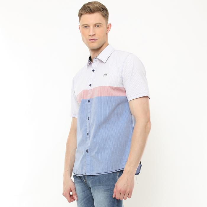 Gambar LGS - Slim Fit - Kemeja Fashion - Motif Kombinasi Tiga Warna - Putih - XL dari LGSgeneration undefined Tokopedia