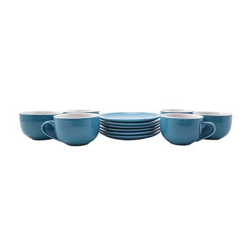 Gambar Kopin Cup & Saucer Two Tone ( MERAH, BIRU, HITAM ) - Biru Muda dari jmhouseware undefined Tokopedia