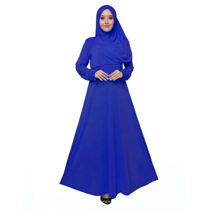 Gambar Long Dress Gamis Hijab Syar'i tangan Panjang - Jfashion Lena - Biru dari Jfashion_NEW Kota Administrasi Jakarta Barat Tokopedia