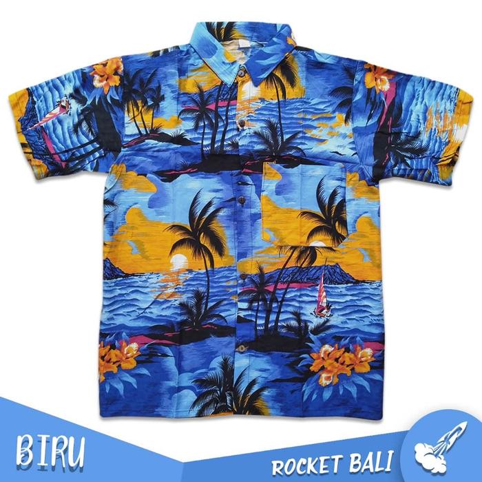 Gambar Baju Pantai Cowo - Kemeja Pantai Pria - Kemeja Pantai - Baju Bali - Biru Muda, M dari Rocket Bali undefined Tokopedia