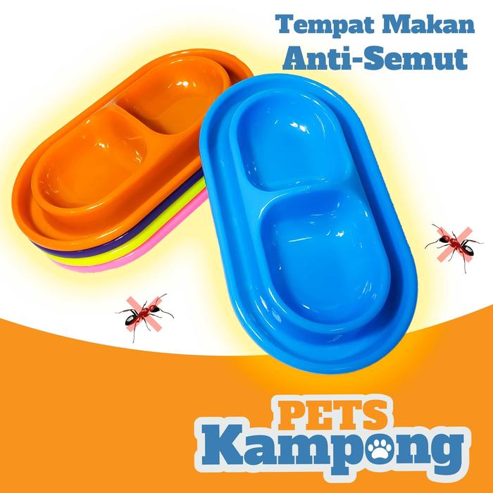 Gambar Tempat makan hewan / Tempat makan kucing double anti semut - Kuning dari Pets Kampong undefined Tokopedia
