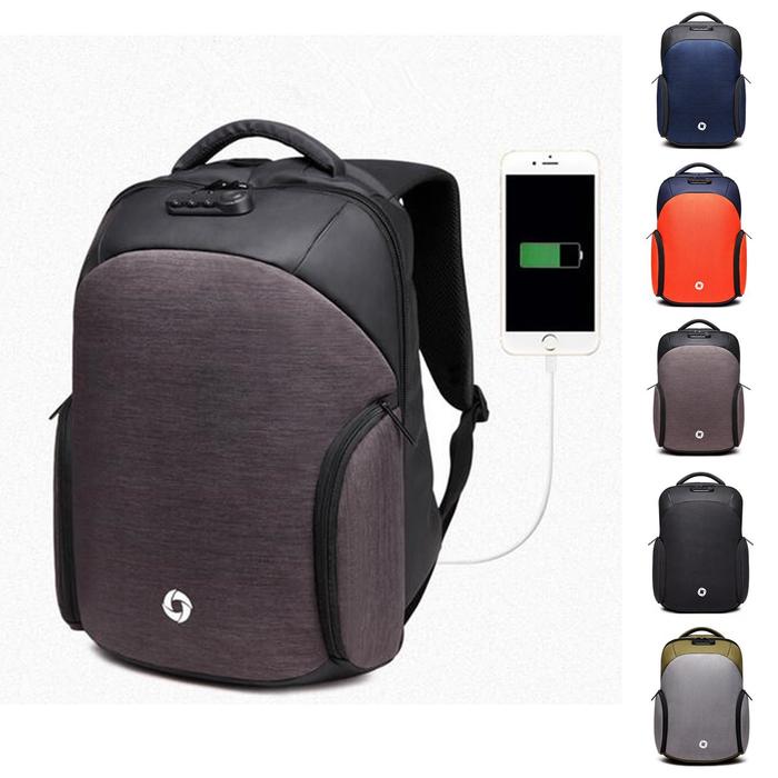 Jual Active USB Charge Anti-theft Backpack Laptop Mens Backpacks