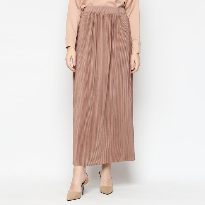 Gambar duapola Rok Panjang Plisket Lidi Span Maxi 79188 - Coklat Milo dari duapola undefined Tokopedia