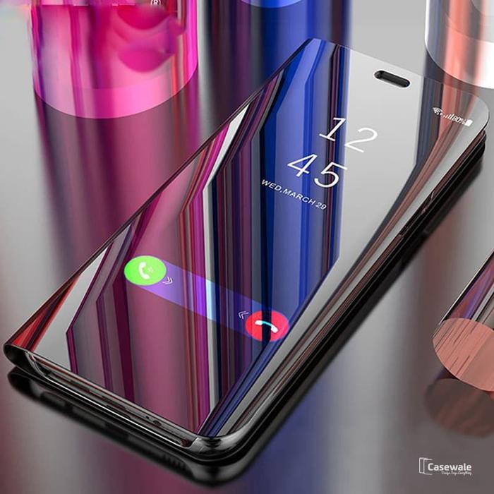 Oppo F11 PRO FLIP COVER MIRROR STANDING Hitam