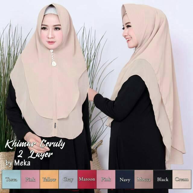 Jual Khimar Ceruti Baby Doll Premium 2 Layer Kota Surabaya Savara Hijab Tokopedia