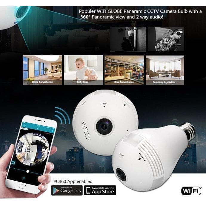 Gambar Kamera cctv model lampu bohlam wifi Lens camera jernih IP WIRELESS dari dio07 undefined Tokopedia