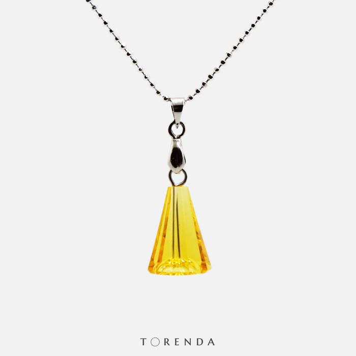Gambar Torenda Kalung Wanita Liontin Trumpet Pendant Swarovski - Hitam - Kuning dari Torenda undefined Tokopedia