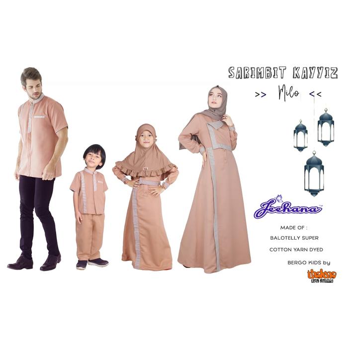 Gambar BAJU COUPLE KELUARGA + JEEHANA KAYYIZ MILO + SARIMBIT ORIGINAL dari Qabus undefined Tokopedia