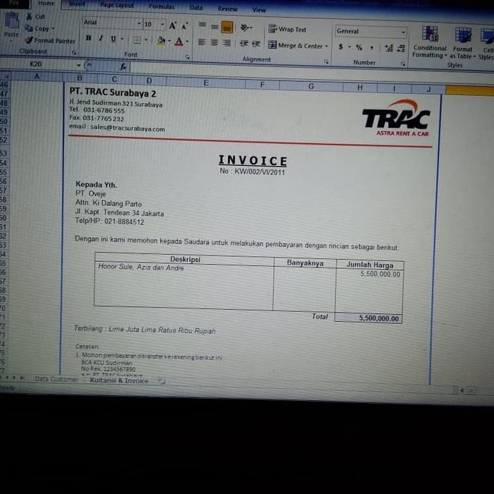 Jual Smart Invoice Dan Kuitansi Program Aplikasi Excel Jakarta Utara Toko Maen Tokopedia
