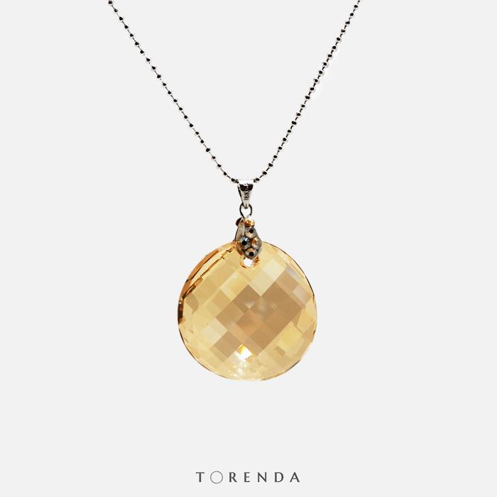 Gambar Torenda Kalung Wanita Liontin Big Twist Pendant Swarovski - Hitam - Orange dari Torenda Kota Administrasi Jakarta Pusat Tokopedia