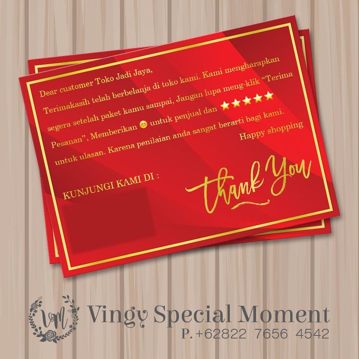 Jual Thank You Card Online Shop Kartu Ucapan Terima Kasih Olshop Kota Binjai Ellure 