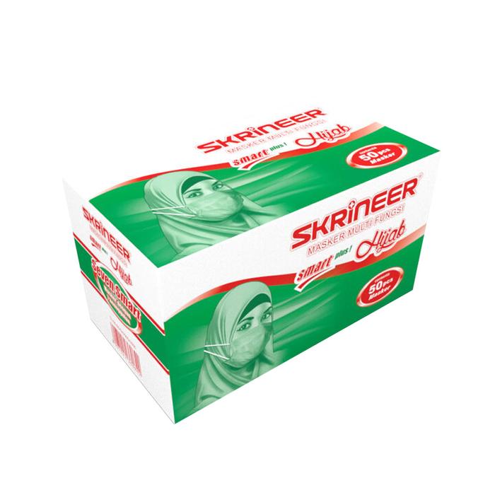 Gambar Skrineer Smart Plus Hijab Mask 50'S 3 Ply Earloop Green dari Farmaku undefined Tokopedia