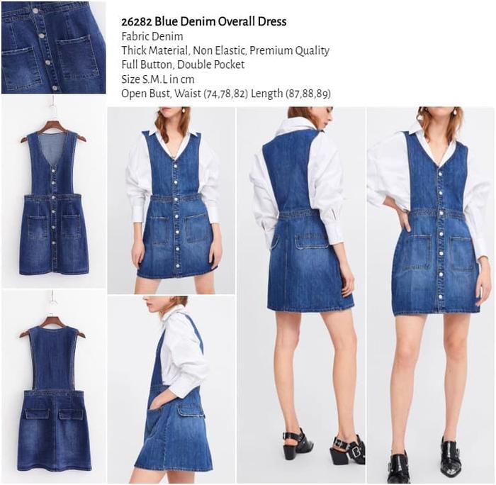Jual Blue Denim Overall Dress (size S,M 