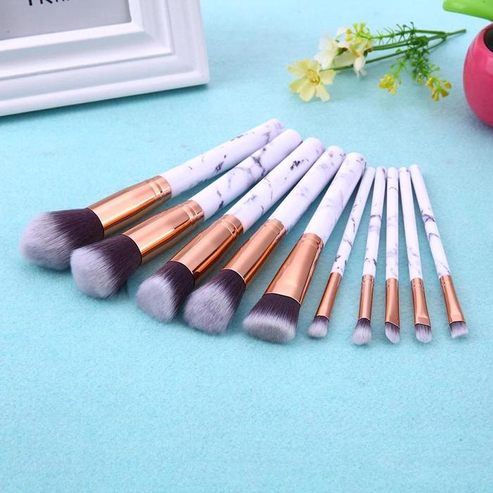 Gambar Rose Gold Marble Brush Set ( isi 10) High Quality dari Nouvelle Beauty Supply undefined Tokopedia