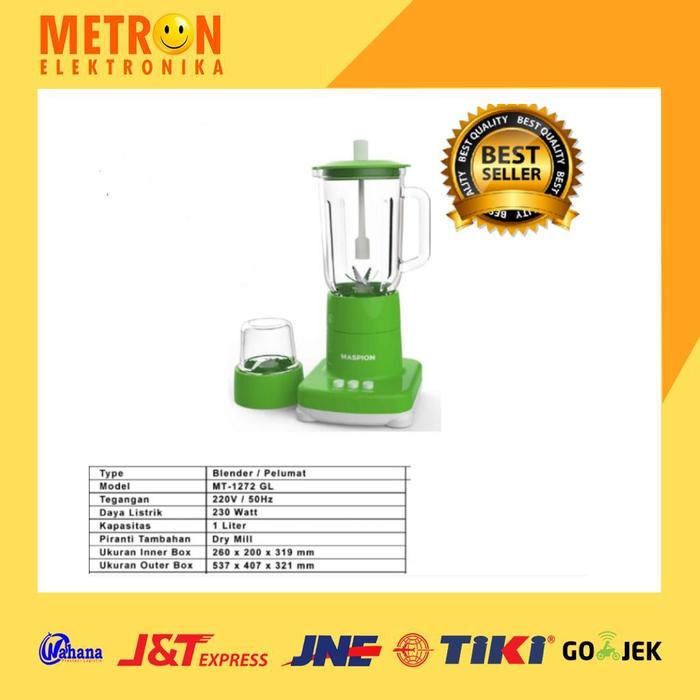 Gambar MASPION MT-1272 GL BLENDER GELAS KACA / MT 1272 GL / MT1272GL dari Metron Elektronika undefined Tokopedia