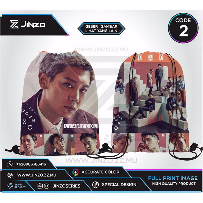 Gambar Tas Serut Exo Chanyeol - CODE DUA dari Jinzo Series undefined Tokopedia