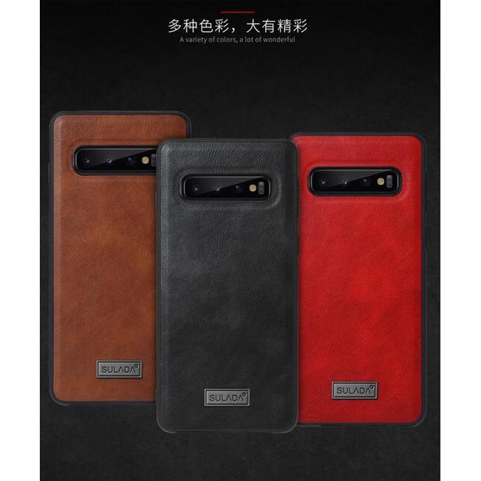 Jual SAMSUNG GALAXY S10 PLUS SULADA GENUINE LEATHER ORIGINAL HARD