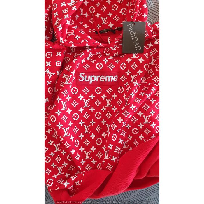 Louis Vuitton x Supreme LV x Supreme New Men's Large Red Monogram