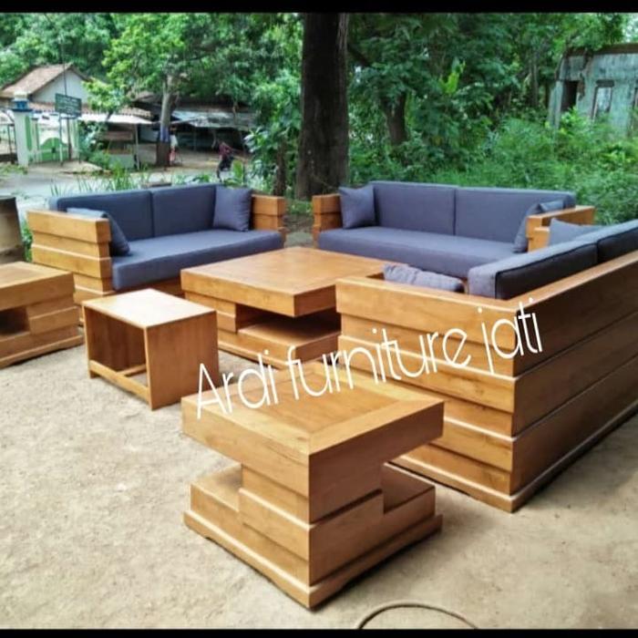 Gambar Meja kursi tamu kayu jati - kursi sofa ruang tamu furniture jepara dari Ardi Furniture Jati undefined Tokopedia