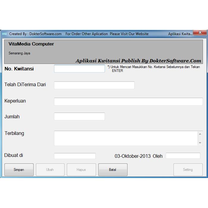 Gambar Software / Aplikasi Kwitansi elektronik dari Vitamedia Software undefined Tokopedia