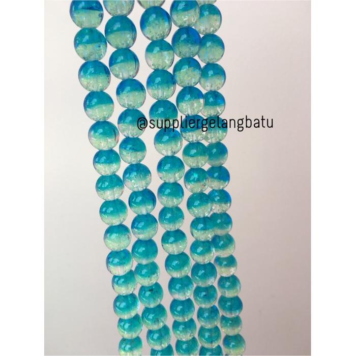 Gambar manik kristal biru 12mm glow in the dark fosfor kaca blue laut muda dari gelangbatu undefined Tokopedia