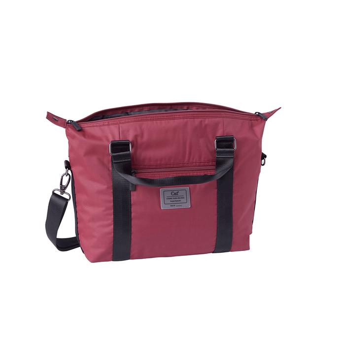 Tas Selempang Wanita Caterpillar Dash Black/Burgundy/AOP Leaves Burgundy