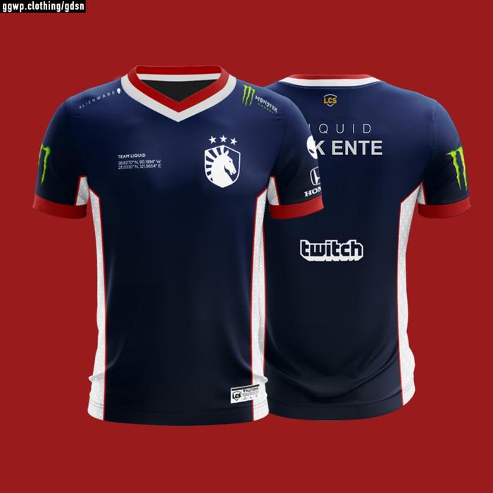 JERSEY KAOS BAJU TEAM GAMING DOTA CSGO LOL ML PUBG TEAM LIQUID LCS RED  LENGAN PENDEK, S