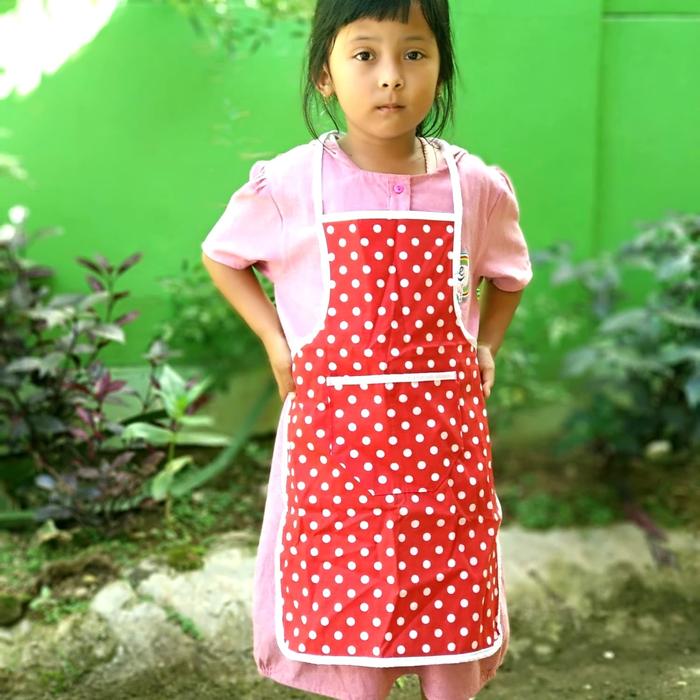 Jual Apron Celemek Anak Polkadot Tanpa Topi Chef Biru Kab Bandung Zulfanshop Official Tokopedia