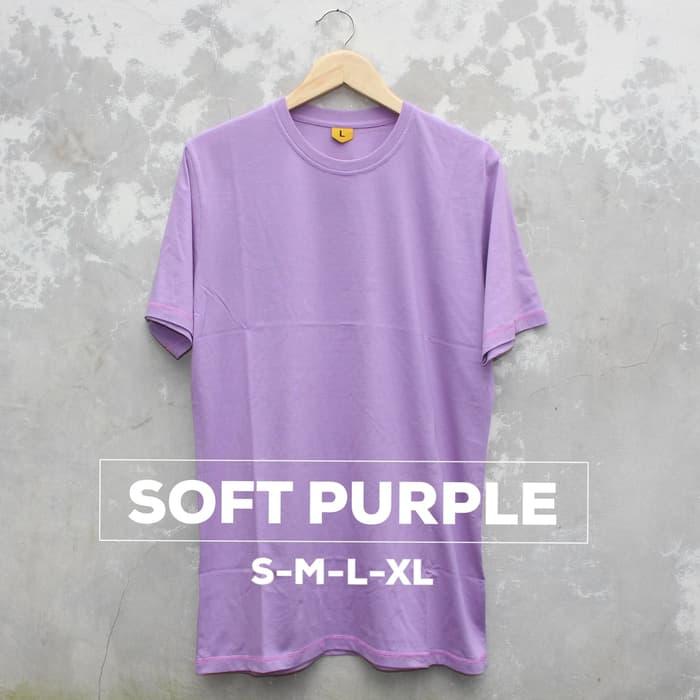 Gambar Kaos Polos Oblong Pria Tangan Pendek warna Ungu muda | Soft purple - Soft Purple, S dari DAMSA Store undefined Tokopedia