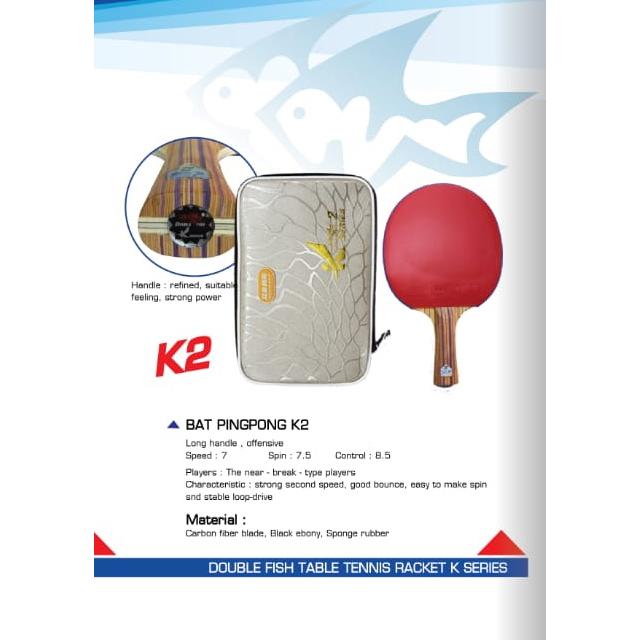 Gambar Bat Pingpong / Bat Tenis Meja DOUBLE FISH K2 + Cover Original dari kinantisport undefined Tokopedia